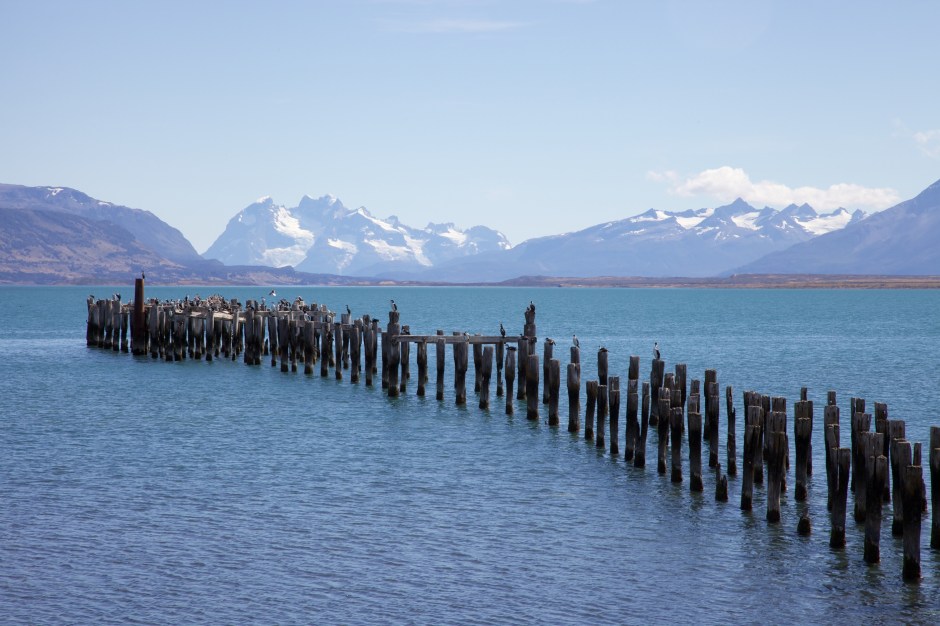 View towards Torres del Paine National Park from Puerto Natales
