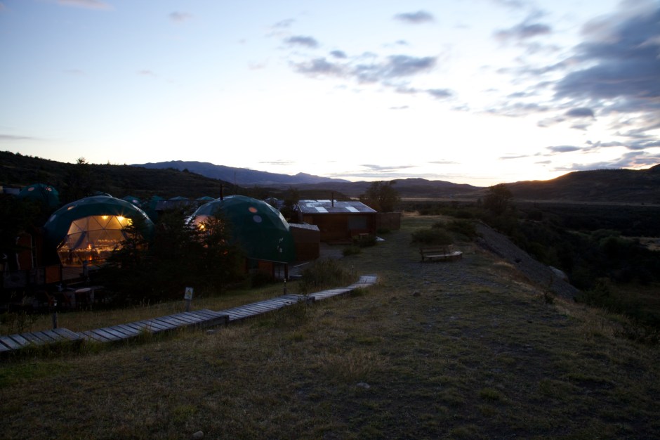 The domes of the Ecocamp at dawn