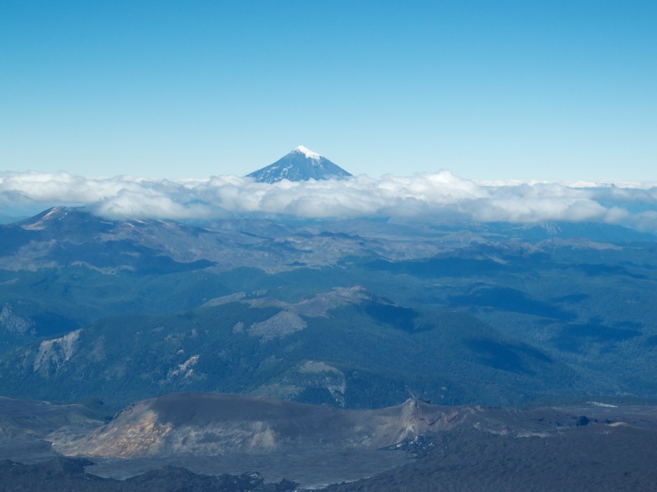 View of Lanin from the top of Villarica