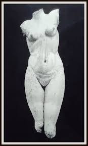 This torso is a marble copy of a bronze sculpture, now lost, which represents the first know Female Nude in the classical style. Greek, c.5C BC.