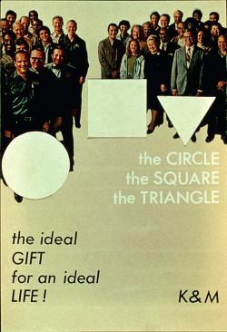 Circle, Square, Triangle, Komar and Melamid, 1975 This poster and supporting installation was one of the most appealing things in the exhibition. Subverting geometric abstraction we are assured that "substantiated ideal concepts of pure and clear reason are simple white figures - a circle, a square, a triangle - figures that are from now on destined to become part of your life".