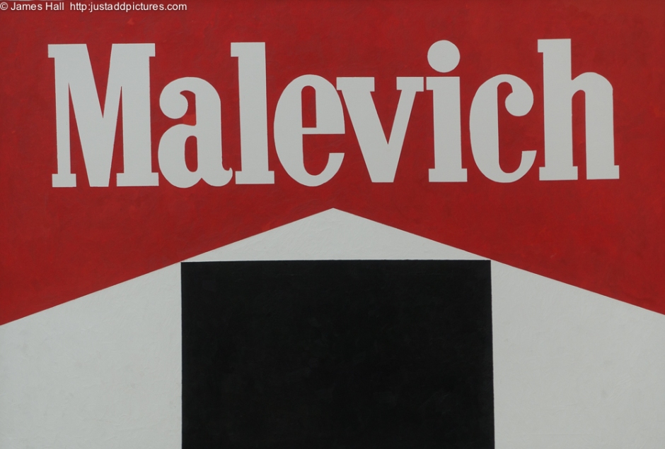 Malevich, Black Square, Alexander Kosolapov, 1987 Of course, the founding father of Geometric Abstraction could not avoid his own subversion in the creation of Sots Art. He appears several times in the exhibition. This was the most arresting.