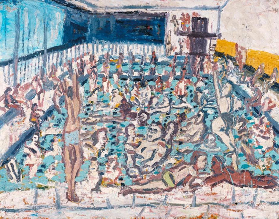 Children's Swimming Pool, Autumn Afternoon 1971 by Leon Kossoff born 1926